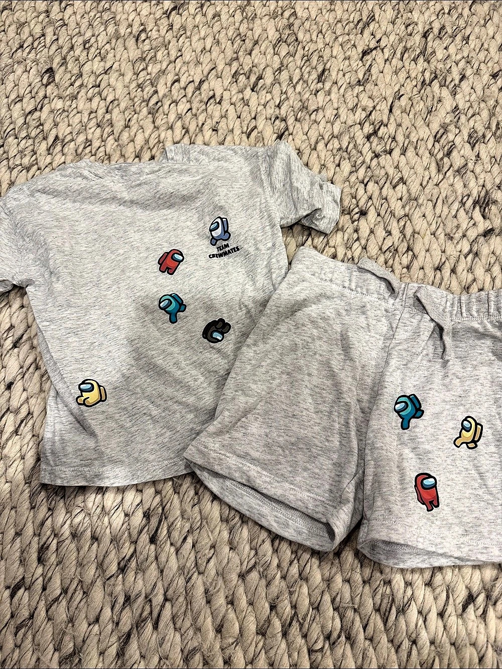 H&M Among Us 2-Piece Printed Jersey Set Boys 5T Gray